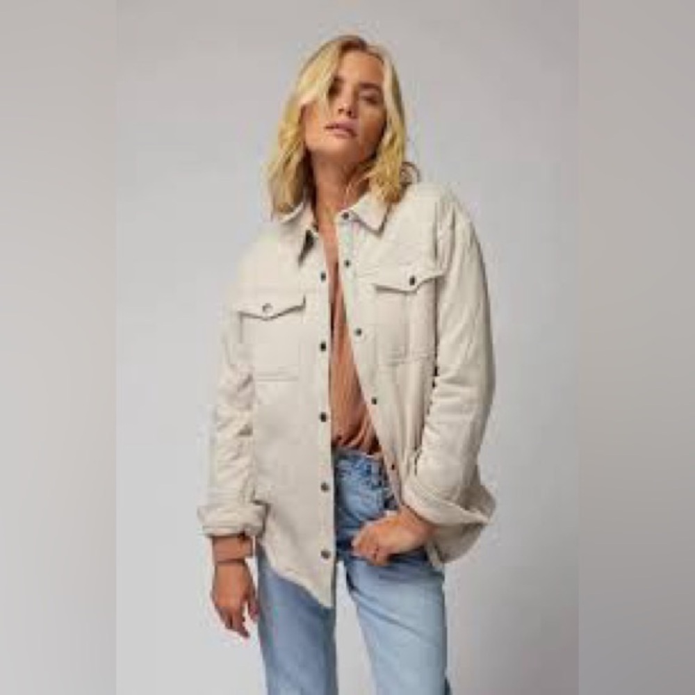 NWT Spiritual Gangster Wave Quilted Shacket Heather Oatmeal Size M/L
